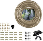 Misting Cooling System, Garden Irrigation Misting Sprinkler System with Mist Nozzles, Micro Spray Misting Drip Kit for Garden, Greenhouse, Parasol (Size : 23M(75.4ft)-36 nozzles) by Unknown