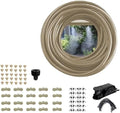 Misting Cooling System, Garden Irrigation Misting Sprinkler System with Mist Nozzles, Micro Spray Misting Drip Kit for Garden, Greenhouse, Parasol (Size : 19M(62.3ft)-28 nozzles) by Unknown