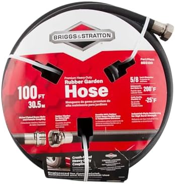 Briggs and Stratton 8BS100 100-Foot Premium Heavy-Duty Rubber Garden Hose by BriggsStratton