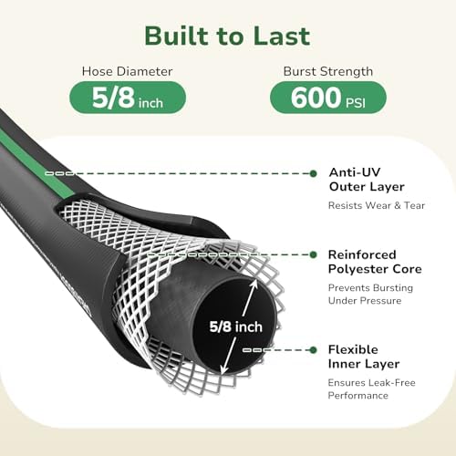 GreatBuddy Garden Hose 25ft, 5/8" Heavy Duty Water Hose - Image 2