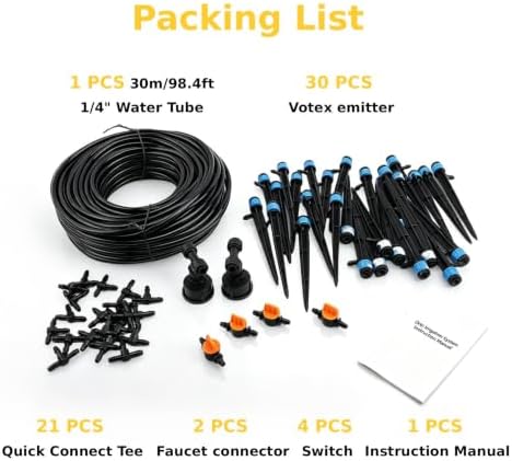 Ejoyous 30m/98.4ft Quick Connect Drip Irrigation System Kit - Image 5