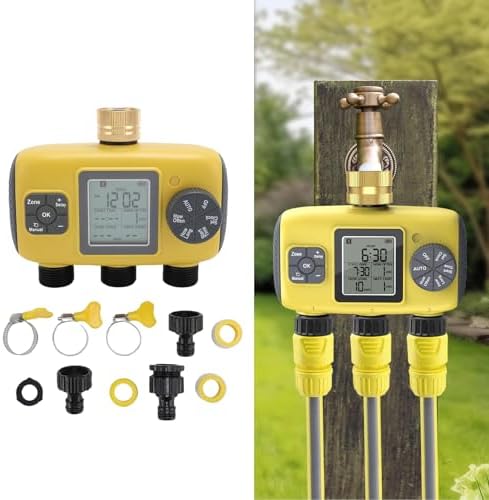 3 Outlets Smart Sprinkler Timer for Garden Hose, Programmable Digital Display Water Hose Timer Outdoor, IPX5 Watering System for Lawn, 0.75 or 0.5 Inch Faucets - Image 7