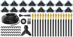 1/4 Inch Watering Hose Set with Adjustable Brass Nozzles, Fittings, Stakes and Ties for Raised Bed Garden Care Drip Watering Set Irrigation Hose Garden Mist Adjustable Nozzle Fast Fit Tubing Patio by Unknown