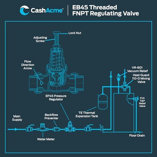 Cash Acme EB45 Pressure Regulating Valve, 3/4 Inch NPT Threaded, Poly Top, 60 PSI, PVA16P-DTH-60 - Image 6