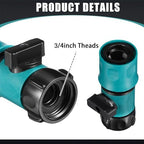 Threlaco 20 Pack Garden Hose Quick Connect with Shut Off Valve,3/4" Plastic Water Hose Connector Fittings,40 Male Adapters & 40 Washers for Sprinkler Nozzle Watering Repair - Image 3