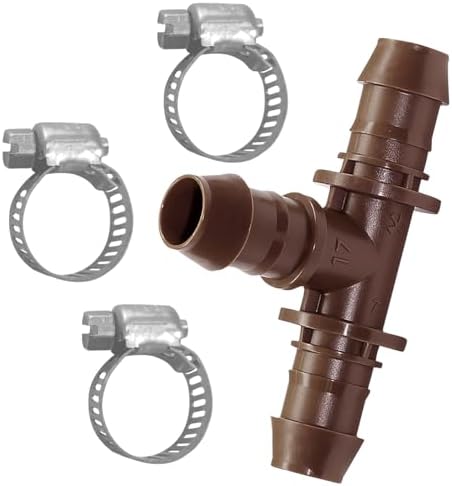 LECTO Universal 5/8", 1/2", .700" Drip Line Repair Kit – Tee, 3 by LECTO