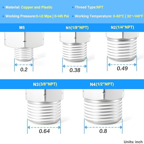 TAILONZ PNEUMATIC Elbow and Straight Combination 1/4 Inch Tube OD x 1/8 Inch NPT Thread Push to Connect Fittings PC-1/4-N1+PL-1/4-N1(Pack of 60) - Image 6
