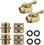M MINGLE Garden Hose Adapter, Heavy Duty Brass Garden Hose Shut Off Valve, 3/4 Inch by MMINGLE