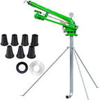 Farm Irrigation Sprinklers on Tripod Base, 2" Heavy Duty Big Gun Sprinkler for Large Area, 360° Automatic Rotation with 0°-48° Adjustable Elevation, Farmland Watering System with Flange Connection by ZZBSOD