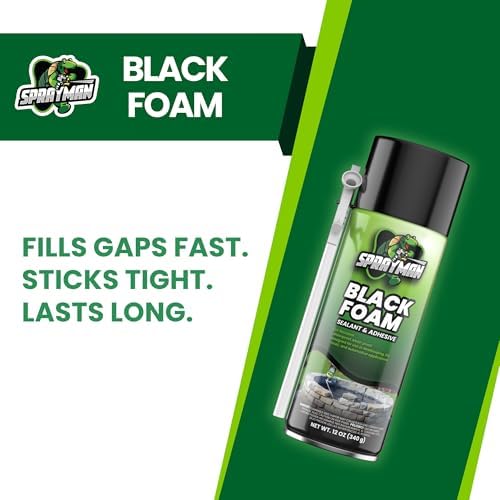 Sprayman Black Waterfall Foam Sealant - (24x12oz) Expanding Polyurethane Pond Foam Sealer, UV Resistant, Water Proof Spray for Landscape & Exterior, Straw Use, 24 Pack - Image 5