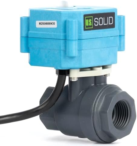 U.S. Solid 3/4" UPVC Motorized Ball Valve - Plastic Electrical Ball Valve, 2 Wire Auto Return, AC 110~230V, Normally Closed - Image 3