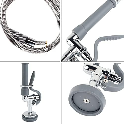 COOLWEST Pre-Rinse Spray Valve with Hose 44 Inch Stainless Commercial Hose with Sprayer Nozzle Head Replacement Kit for Commercial Kitchen Sink Faucet - Image 5