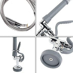 COOLWEST Pre-Rinse Spray Valve with Hose 44 Inch Stainless Commercial Hose with Sprayer Nozzle Head Replacement Kit for Commercial Kitchen Sink Faucet - Image 5