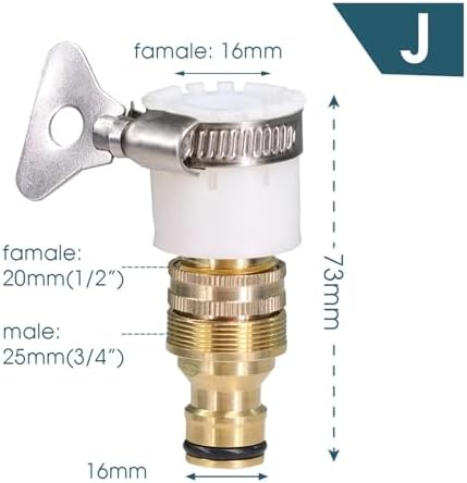 2 pcs Adjustable Brass Nozzle 1/2 3/4 Garden Hose Copper Adapter Quick Water Connector(J) - Image 2