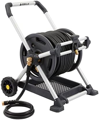Gorilla 225’ Aluminum Zero-Rust Mobile Hose Reel & Flexzilla Garden Hose 5/8 in. x 100 ft, Heavy Duty, Lightweight, Drinking Water Safe, ZillaGreen - HFZG5100YW-E - Image 2