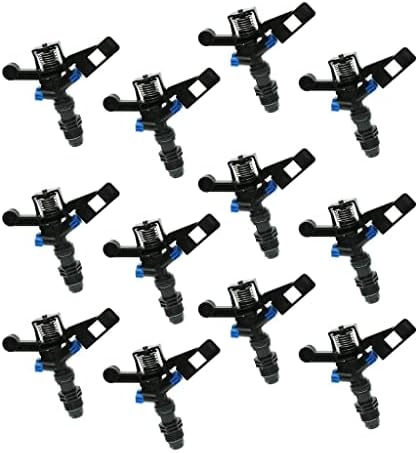 12Pcs 1/2 inch Heavy Duty Plastic Impact Head Sprinkler 25-360 Degree - DN15 Black | 25-360 Rotary Water Sprinkler Pack for Garden and Lawn Irrigation - Image 4