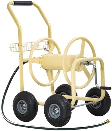 PayLessHere | Garden Hose Reel Cart | Holds Upto 300ft of 5/8" Hose | Tan by PayLessHere