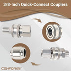 Pressure Washer Quick Connect, 3/8 Inch Quick Connect Pressure Washer Fittings, Stainless Steel, 8-PC, Female and Male Thread - Image 3