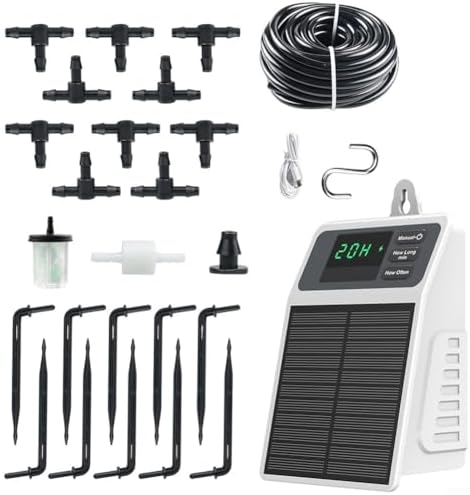 Minhe Solar Powered Smart Timing Auto Watering Device, Large Flow Drip Irrigation Kit for Home Garden Potted Plants - Image 5