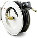 ReelWorks Oil Hose Reel Retractable 1/2" Inch x 50' Foot Long Premium Commercial SAE100R1AT Hose Max 2320 Psi Spring Driven Steel Construction Heavy Duty Industrial Single Arm and L-Shape Base by ReelWorks