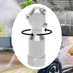 3/4" Portable Rotary Cleaning Nozzle with 3 Jet, Head Internal Thread Washing Nozzle 360° Rotating Stainless Steel Washing Spray Nozzle for Indoor/Outdoor Cleanings (1/2" Internal Thread) - Image 2