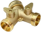 NPT/BSP Brass 3/4" Garden Hose Splitter 2-Way Ball Valve Tap Y-Type Watering Connector For Home Outdoor Faucet Tubeing Adapter(A-1PCS) by Unknown