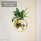 SCANDINORDICA Disco Ball Planter, Value Package, 10-inch Gold - Image 4