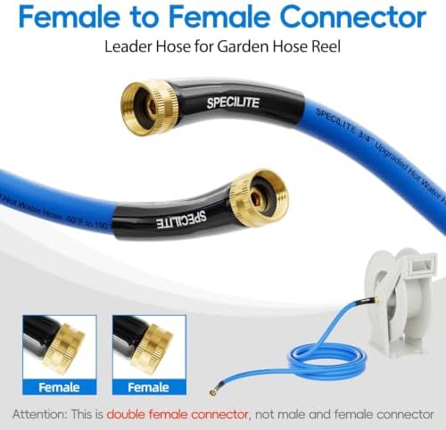 SPECILITE Female to Female Hot/Cold Garden Water Hose 5 ft x 3/4", Blue - Image 4