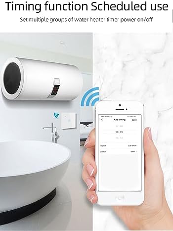 EU 40A WiFi Smart Water Heater Switch,Glass Touch Panel,Works with Apple Homekit Siri Voice Control, Waterproof,Neutral line Needed - Image 6
