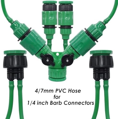 4/7mm Watering PVC Hose, for Garden 1/4inch Tubing Pipe 1/2'' and 3/4'' Connector Fit Plants Irrigation System Kit Greenhouse 5-50M (Color : 20M, Size : 1/4'') - Image 4