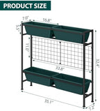 OYEAL Raised Garden Bed with Legs & & Trellis 32" Tall Vertical Herb Garden Planter Indoor Outdoor Elevated Flower Beds for Gardening, Vegetables, Herbs, Patio, Balcony, Backyard, Green - Image 2
