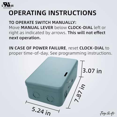 T103 40A 120V 24-Hour Mechanical Timer, DPST Switch with 12 ON/Off Cycles - Image 2
