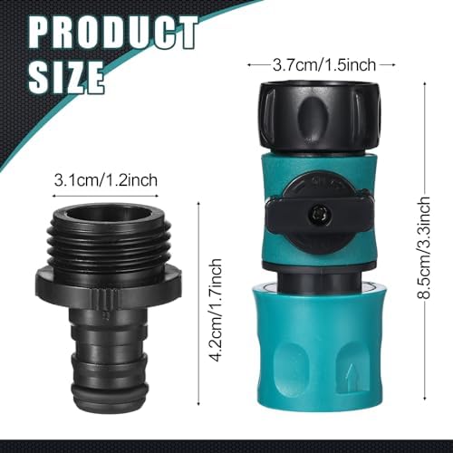 Threlaco 20 Pack Garden Hose Quick Connect with Shut Off Valve,3/4" Plastic Water Hose Connector Fittings,40 Male Adapters & 40 Washers for Sprinkler Nozzle Watering Repair - Image 4