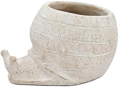 Decorative Snail Planter, 8.3 Inch, Textured Beige - Image 6