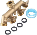 4 Way Brass Hose Splitter NPT 3 4 Inch Garden Water Tap Connector Distributor - Image 5