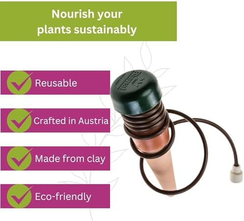 Blumat Classic Self-Watering Stakes - Prevents Overwatering and Underwatering for Healthy Growth While You are Away - Ideal for Indoor Plant Watering (12 Pack w/o Adapter) - Image 6
