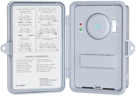 BN-LINK Pool Pump Timer, Outdoor Indoor Smart Wi-Fi Timer Box, 2HP 40A Max, 120, 240, 277 VAC, for Pool Pump, Water Heater, Fans, SPA, APP Remote Control, Compatible with Alexa, Google Assistant by BN-LINK