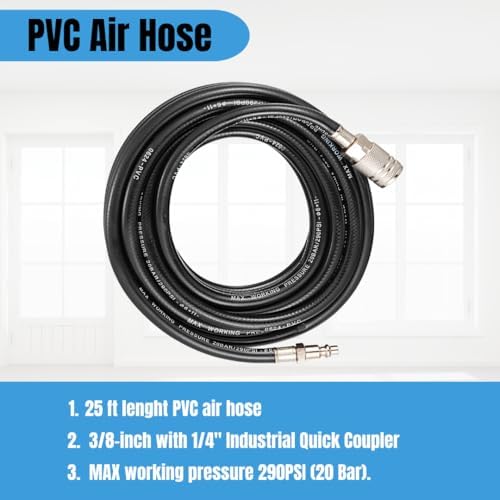 1/4-Inch Quick-Connect Air Compressor Accessory Kit with Coiled Hose - Image 2