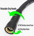 Hybrid Garden Hose 5/8 IN. x 25 FT, Heavy Duty, Lightweight, Flexible with Rotatable Grip Handle and Solid Brass Fittings - Image 3