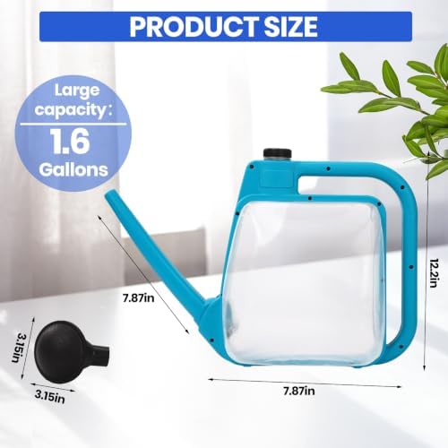1.59 Gal Blue Clear Plastic Foldable Watering Can - Image 2
