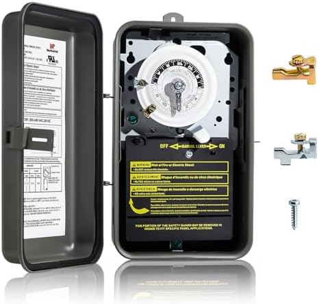 T104R 24-Hour Mechanical Timer Switch, DPST, 3R Rainproof Shell by Unknown