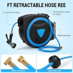 Retractable Garden Hose Reel, 1/2 Inch x 100 Ft Water Hose Reel Wall Mounted, Any Length Lock, Slow Auto-Rewind, 9 Function Spray Nozzle & 180° Swivel Bracket, Garden Watering, Hose Storage - Image 5