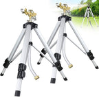 Sprinklers for Yard on Tripod, 2 Pack Heavy Duty 360 Degree Impact Lawn Sprinklers for Yard and Gardens, Adjustable Base with Sprinkler Head Nozzle and 3/4" NH Inlet Hose Connection by Unknown
