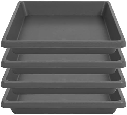 Plant Saucer 12 Inch Square 4 Pack, Plastic Plant Drip Trays, Plant Saucers for Indoors and Outdoors, Flower Pot Saucers, Saucers for Potted Plants, Planter Saucer, Plant Water Catcher Trays for Pots by Unknown