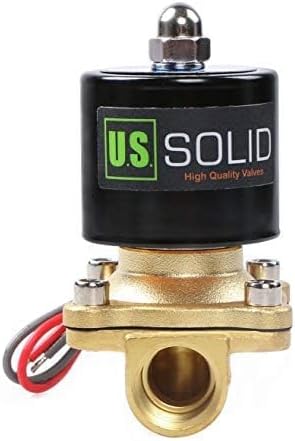 U.S. Solid 1/2 in Brass Electric Solenoid Valve, DC 12 V, Normally Closed, FKM Seal, 4.8 Cv, Semi-Direct, for Air Gas Fuel and Oil - Image 6
