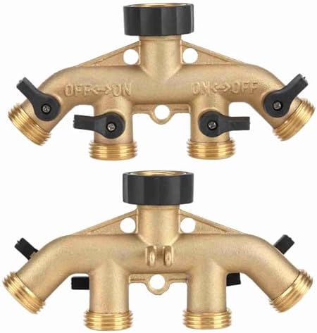 3 4 Inch Brass 4 Way Hose Pipe Splitter Nozzle Switcher Tap Connectors Garden Hose Manifold Multi Connector for Garden Irrigation Watering Lawns (European Thread) - Image 5
