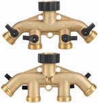 3 4 Inch Brass 4 Way Hose Pipe Splitter Nozzle Switcher Tap Connectors Garden Hose Manifold Multi Connector for Garden Irrigation Watering Lawns (European Thread) - Image 5