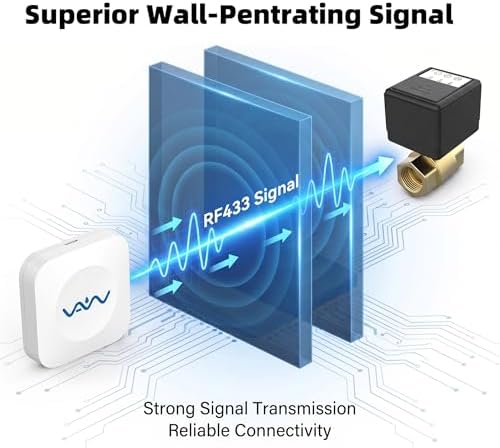 VAW Smart Water Shut Off Valve System - 3/4' Automatic Heavy Full Port Valve + 2 Wireless Water Leak Detectors + Controller, No Hub, 3-Year Battery, IP66 Waterproof for Kitchen Bathroom Basement - Image 6