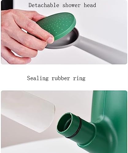 Watering Can Plastic Watering Can for Indoor & Outdoor Plants, Green Watering Pot for Garden Flower with Long Spout and Removable Rotation Sprinkler Head Garden Watering Cans Indoor Watering Can (Siz - Image 4