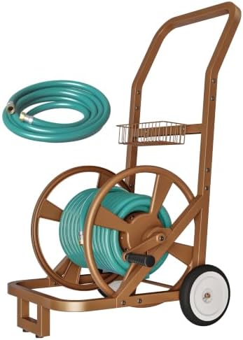 Artigarden Garden Hose Reel Cart with Wheels, Outdoor Water Hose Reel Brown by Artigarden